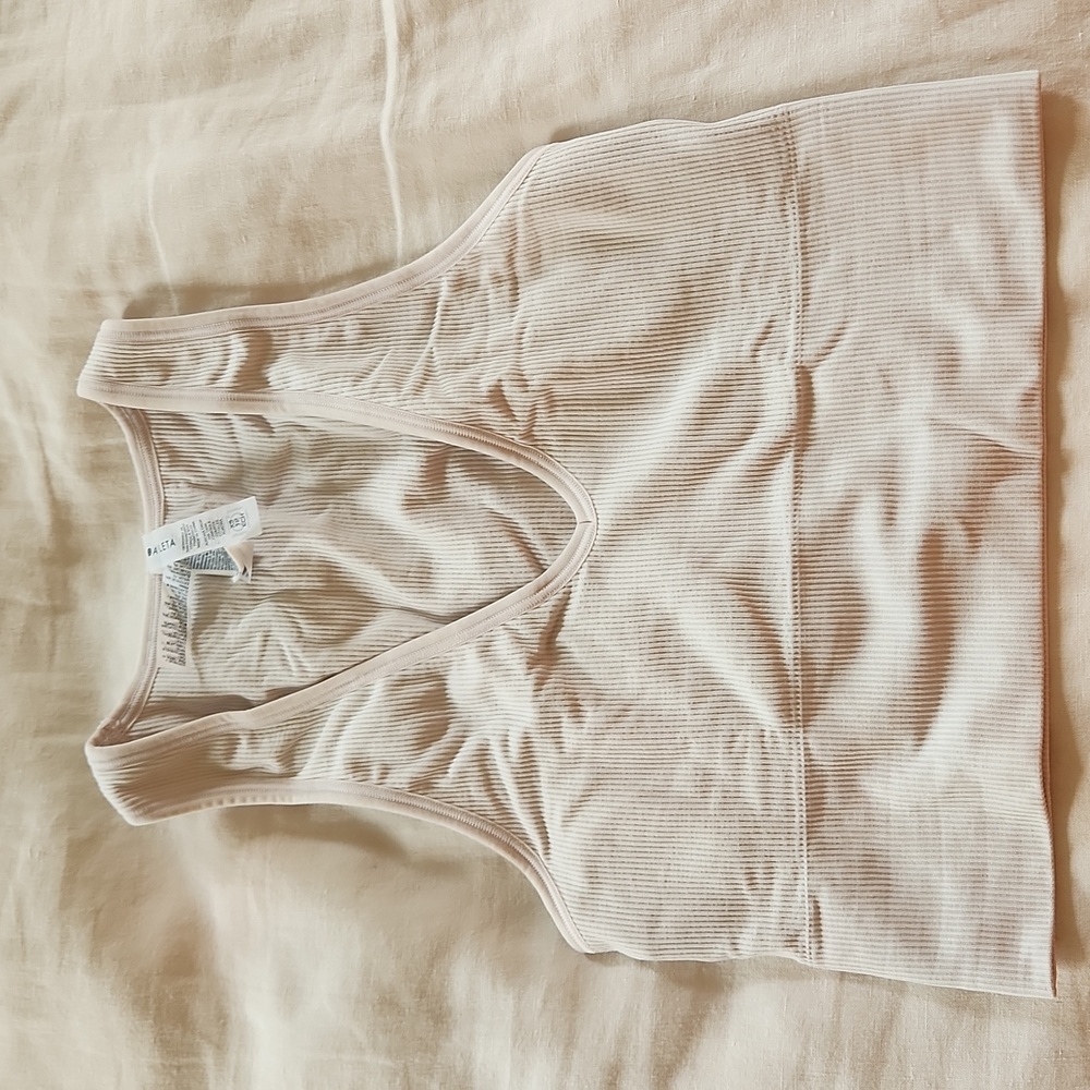 Athleta Aurora Seamless Crop Rib Tank Veil Grey